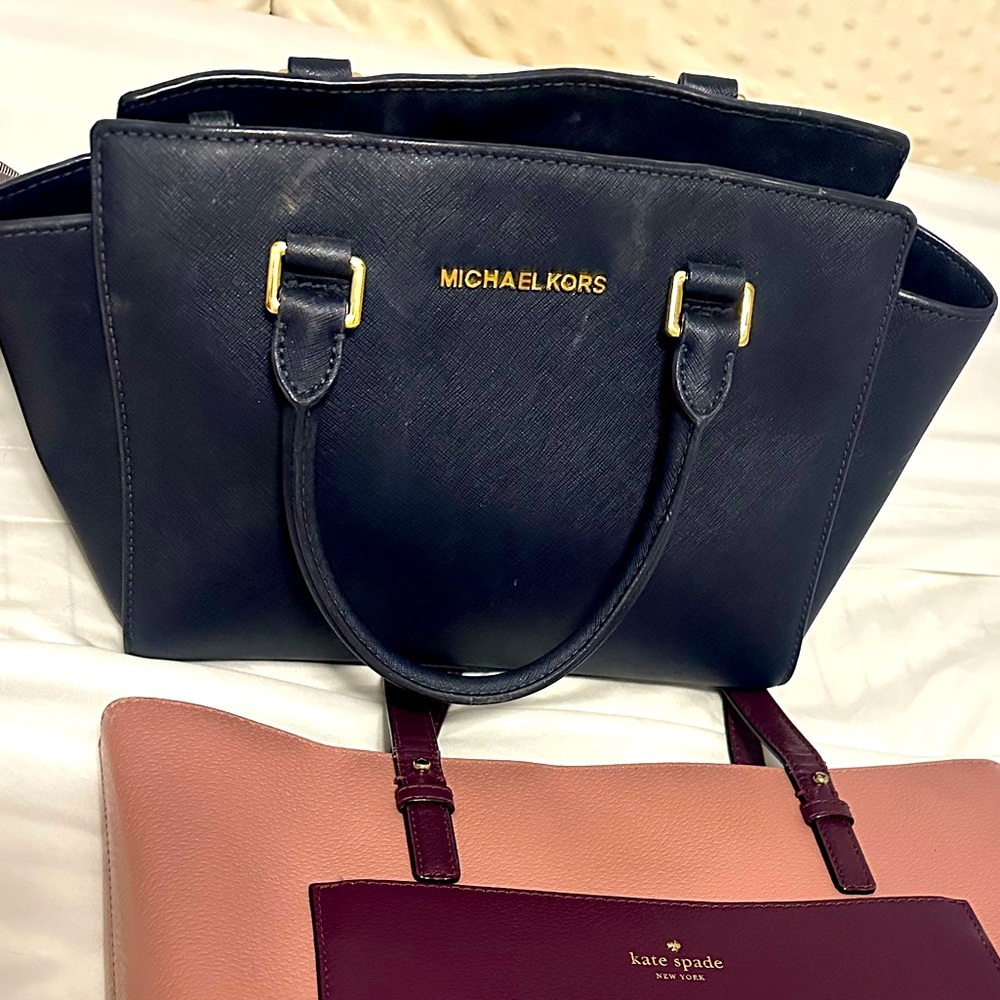 Michael Kors Navy Tote (with shoulder strap)